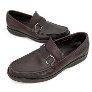 Salvatore Ferragamo Brown Leather Loafers Horsebit Soft Sole Dress Shoes Mens 7D